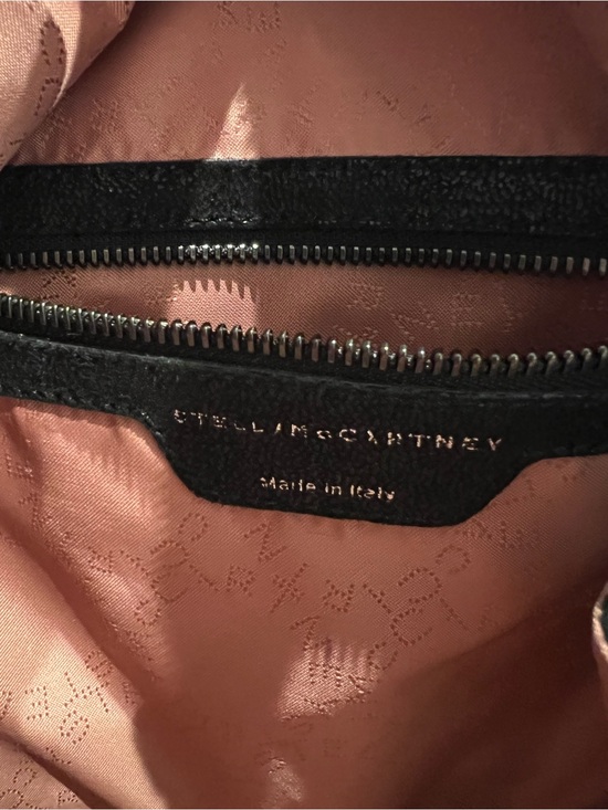 Stella McCartney Black Quilted Backpack with Silver Chain Trim main image 4